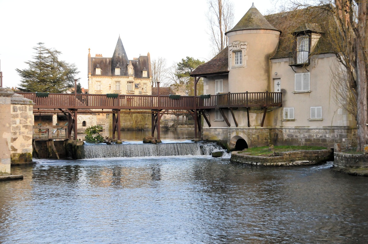 mill, cascade, moret-sur-loing, france, landscape, old village, artist, moret-sur-loing, moret-sur-loing, moret-sur-loing, moret-sur-loing, moret-sur-loing, france